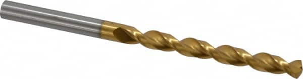 Guhring - #1 130° High Speed Steel Jobber Drill - TiN Finish, Right Hand Cut, Parabolic Flute, Straight Shank, 3-21/32" OAL, Standard Point - Americas Industrial Supply