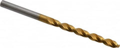 Guhring - #4 130° High Speed Steel Jobber Drill - TiN Finish, Right Hand Cut, Parabolic Flute, Straight Shank, 3-21/32" OAL, Standard Point - Americas Industrial Supply