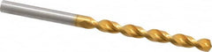 Guhring - #8 130° High Speed Steel Jobber Drill - TiN Finish, Right Hand Cut, Parabolic Flute, Straight Shank, 3-3/8" OAL, Standard Point - Americas Industrial Supply