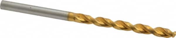 Guhring - #18 130° High Speed Steel Jobber Drill - TiN Finish, Right Hand Cut, Parabolic Flute, Straight Shank, 3-5/32" OAL, Standard Point - Americas Industrial Supply