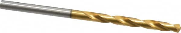 Guhring - #22 130° High Speed Steel Jobber Drill - TiN Finish, Right Hand Cut, Parabolic Flute, Straight Shank, 2-15/16" OAL, Standard Point - Americas Industrial Supply