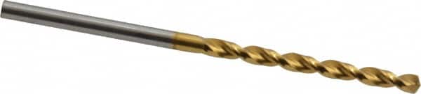 Guhring - #36 130° High Speed Steel Jobber Drill - TiN Finish, Right Hand Cut, Parabolic Flute, Straight Shank, 2-13/32" OAL, Standard Point - Americas Industrial Supply