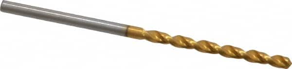 Guhring - #43 130° High Speed Steel Jobber Drill - TiN Finish, Right Hand Cut, Parabolic Flute, Straight Shank, 2-3/32" OAL, Standard Point - Americas Industrial Supply