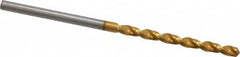 Guhring - #43 130° High Speed Steel Jobber Drill - TiN Finish, Right Hand Cut, Parabolic Flute, Straight Shank, 2-3/32" OAL, Standard Point - Americas Industrial Supply