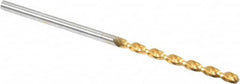 Guhring - #49 130° High Speed Steel Jobber Drill - TiN Finish, Right Hand Cut, Parabolic Flute, Straight Shank, 46mm OAL, Standard Point - Americas Industrial Supply