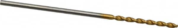 Guhring - #59 130° High Speed Steel Jobber Drill - TiN Finish, Right Hand Cut, Parabolic Flute, Straight Shank, 34mm OAL, Standard Point - Americas Industrial Supply