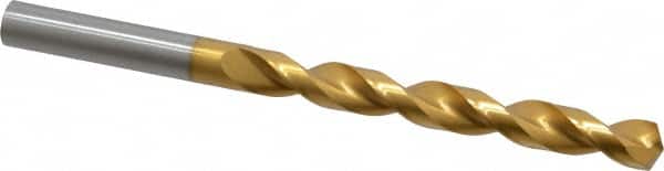 Guhring - 3/8" 130° High Speed Steel Jobber Drill - TiN Finish, Right Hand Cut, Parabolic Flute, Straight Shank, 5-1/4" OAL, Standard Point - Americas Industrial Supply