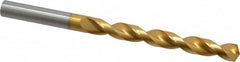 Guhring - 3/8" 130° High Speed Steel Jobber Drill - TiN Finish, Right Hand Cut, Parabolic Flute, Straight Shank, 5-1/4" OAL, Standard Point - Americas Industrial Supply