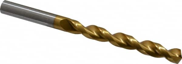 Guhring - 25/64" 130° High Speed Steel Jobber Drill - TiN Finish, Right Hand Cut, Parabolic Flute, Straight Shank, 5-1/4" OAL, Standard Point - Americas Industrial Supply