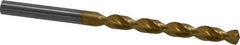 Guhring - Letter D 130° High Speed Steel Jobber Drill - TiN Finish, Right Hand Cut, Parabolic Flute, Straight Shank, 3-31/32" OAL, Standard Point - Americas Industrial Supply