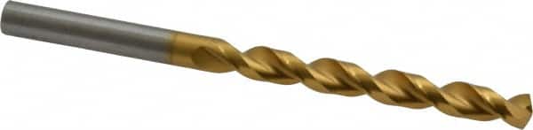 Guhring - Letter G 130° High Speed Steel Jobber Drill - TiN Finish, Right Hand Cut, Parabolic Flute, Straight Shank, 3-31/32" OAL, Standard Point - Americas Industrial Supply