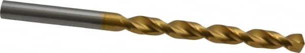 Guhring - Letter I 130° High Speed Steel Jobber Drill - TiN Finish, Right Hand Cut, Parabolic Flute, Straight Shank, 4-9/32" OAL, Standard Point - Americas Industrial Supply
