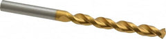 Guhring - Letter L 130° High Speed Steel Jobber Drill - TiN Finish, Right Hand Cut, Parabolic Flute, Straight Shank, 4-9/32" OAL, Standard Point - Americas Industrial Supply