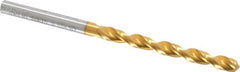 Guhring - #11 130° Cobalt Jobber Drill - TiN Finish, Right Hand Cut, Parabolic Flute, Straight Shank, 3-3/8" OAL, Standard Point - Americas Industrial Supply