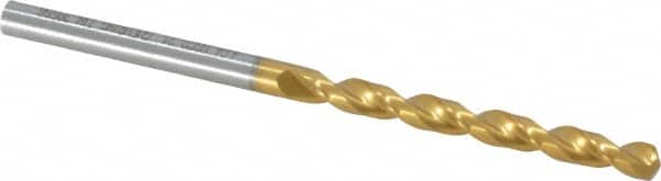 Guhring - #21 130° Cobalt Jobber Drill - TiN Finish, Right Hand Cut, Parabolic Flute, Straight Shank, 2-15/16" OAL, Standard Point - Americas Industrial Supply