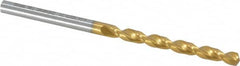 Guhring - #21 130° Cobalt Jobber Drill - TiN Finish, Right Hand Cut, Parabolic Flute, Straight Shank, 2-15/16" OAL, Standard Point - Americas Industrial Supply