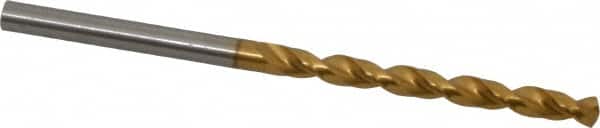 Guhring - #24 130° Cobalt Jobber Drill - TiN Finish, Right Hand Cut, Parabolic Flute, Straight Shank, 2-15/16" OAL, Standard Point - Americas Industrial Supply