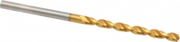 Guhring - #31 130° Cobalt Jobber Drill - TiN Finish, Right Hand Cut, Parabolic Flute, Straight Shank, 2-9/16" OAL, Standard Point - Americas Industrial Supply