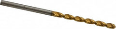 Guhring - #34 130° Cobalt Jobber Drill - TiN Finish, Right Hand Cut, Parabolic Flute, Straight Shank, 2-13/32" OAL, Standard Point - Americas Industrial Supply