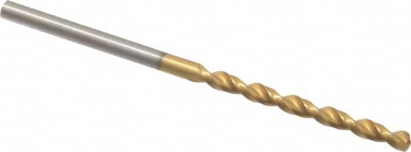 Guhring - #38 130° Cobalt Jobber Drill - TiN Finish, Right Hand Cut, Parabolic Flute, Straight Shank, 2-1/4" OAL, Standard Point - Americas Industrial Supply