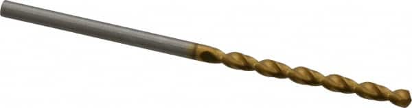 Guhring - #46 130° Cobalt Jobber Drill - TiN Finish, Right Hand Cut, Parabolic Flute, Straight Shank, 1-15/16" OAL, Standard Point - Americas Industrial Supply