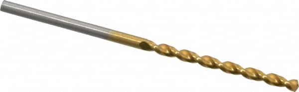 Guhring - #51 130° Cobalt Jobber Drill - TiN Finish, Right Hand Cut, Parabolic Flute, Straight Shank, 1-11/16" OAL, Standard Point - Americas Industrial Supply