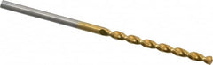 Guhring - #51 130° Cobalt Jobber Drill - TiN Finish, Right Hand Cut, Parabolic Flute, Straight Shank, 1-11/16" OAL, Standard Point - Americas Industrial Supply