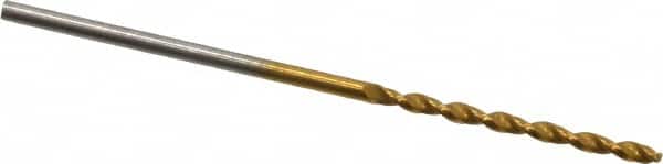 Guhring - 3/64" 130° Cobalt Jobber Drill - TiN Finish, Right Hand Cut, Parabolic Flute, Straight Shank, 1-1/2" OAL, Standard Point - Americas Industrial Supply