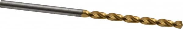 Guhring - 7/64" 130° Cobalt Jobber Drill - TiN Finish, Right Hand Cut, Parabolic Flute, Straight Shank, 2-13/32" OAL, Standard Point - Americas Industrial Supply