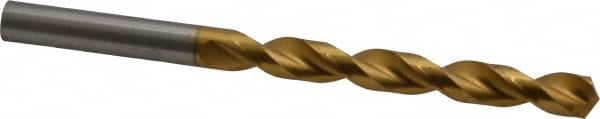 Guhring - 3/8" 130° Cobalt Jobber Drill - TiN Finish, Right Hand Cut, Parabolic Flute, Straight Shank, 133mm OAL, Standard Point - Americas Industrial Supply