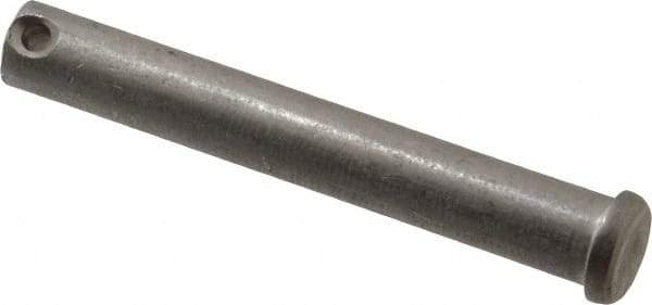 Made in USA - 1/2" Pin Diam, 3-1/2" OAL, Standard Clevis Pin - 5/32" Hole, 3-11/32" Usable Length, Uncoated Stainless Steel - Americas Industrial Supply