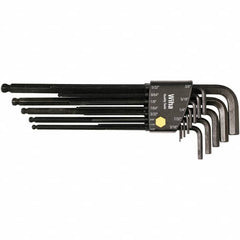Wiha - 13 Piece, L-Key Long Arm Ball End Hex Key Set - 0.05 to 3/8" Range, Chrome Vanadium Molybdenum - Americas Industrial Supply