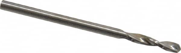 Guhring - #45 130° Parabolic Flute High Speed Steel Screw Machine Drill Bit - Bright Finish, Right Hand Cut, 15/32" Flute Length, 1-1/2" OAL, Standard Point, Straight Shank - Americas Industrial Supply