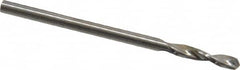 Guhring - #45 130° Parabolic Flute High Speed Steel Screw Machine Drill Bit - Bright Finish, Right Hand Cut, 15/32" Flute Length, 1-1/2" OAL, Standard Point, Straight Shank - Americas Industrial Supply
