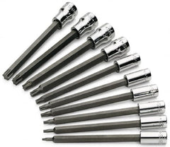 SK - 10 Piece 1/4 & 3/8" Drive Torx Bit Socket Set - T8 to T50 Torx - Americas Industrial Supply