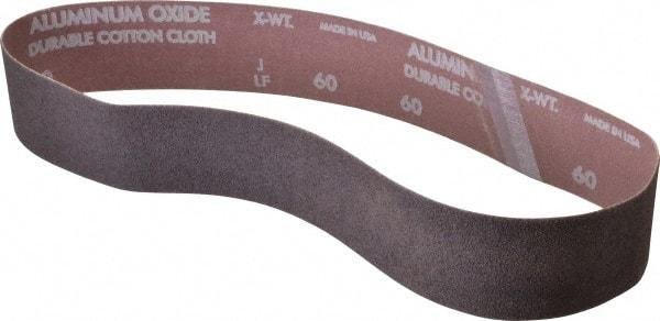 Norton - 2" Wide x 30" OAL, 60 Grit, Aluminum Oxide Abrasive Belt - Aluminum Oxide, Medium, Coated, Series R228 - Americas Industrial Supply