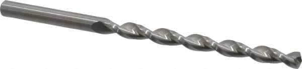 Guhring - #8 130° Solid Carbide Jobber Drill - Bright Finish, Right Hand Cut, Parabolic Flute, Straight Shank, 3-5/8" OAL, Standard Point - Americas Industrial Supply