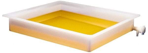 Bel-Art - 25-1/2" Long x 21-1/2" Wide x 4" Deep Tray with Faucet Tray - Polyethylene - Americas Industrial Supply