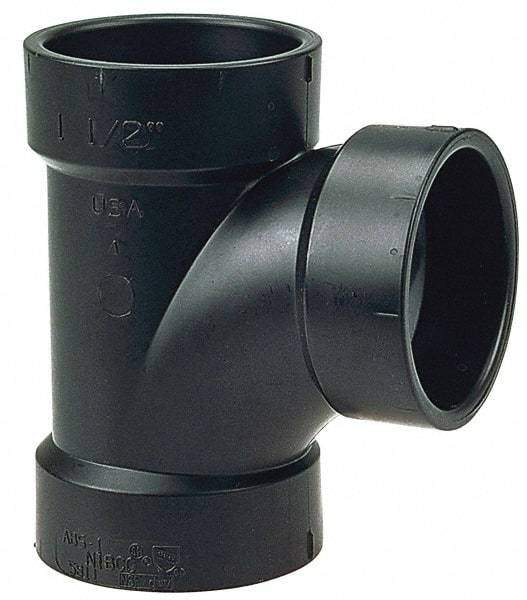 NIBCO - 4", ABS Drain, Waste & Vent Pipe Sanitary Tee - Hub x Hub x Hub - Americas Industrial Supply