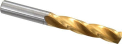 Guhring - 27/64" 150° Solid Carbide Jobber Drill - TiN Finish, Right Hand Cut, Spiral Flute, Straight Shank, 3-3/4" OAL, Standard Point - Americas Industrial Supply