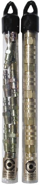 Coilhose Pneumatics - 18 Piece 1/4" Body 1/4 NPT Brass/Steel Tru-Flate Automotive Pneumatic Coupling Plug Set - Americas Industrial Supply