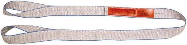Lift-All - 8' Long x 6" Wide, 16,300 Lb Vertical Capacity, 2 Ply, Polyester Web Sling - 13,000 Lb Choker Capacity, Silver (Color) - Americas Industrial Supply