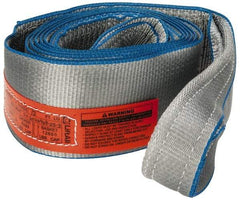 Lift-All - 12' Long x 4" Wide, 6,400 Lb Vertical Capacity, 1 Ply, Polyester Web Sling - 5,000 Lb Choker Capacity, Silver (Color) - Americas Industrial Supply