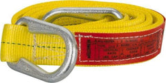 Lift-All - 6' Long x 2" Wide, 6,400 Lb Vertical Capacity, 2 Ply, Polyester Web Sling - 5,000 Lb Choker Capacity, Yellow - Americas Industrial Supply