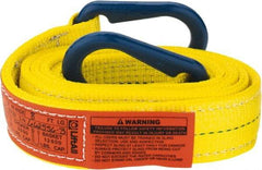Lift-All - 8' Long x 2" Wide, 6,400 Lb Vertical Capacity, 2 Ply, Polyester Web Sling - 5,000 Lb Choker Capacity, Yellow - Americas Industrial Supply