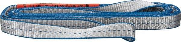 Lift-All - 6' Long x 1" Wide, 3,200 Lb Vertical Capacity, 2 Ply, Polyester Web Sling - 2,500 Lb Choker Capacity, Silver (Color) - Americas Industrial Supply