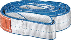 Lift-All - 10' Long x 2" Wide, 6,400 Lb Vertical Capacity, 2 Ply, Polyester Web Sling - 5,000 Lb Choker Capacity, Silver (Color) - Americas Industrial Supply