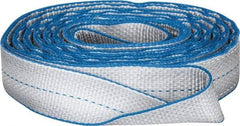 Lift-All - 12' Long x 2" Wide, 6,400 Lb Vertical Capacity, 2 Ply, Polyester Web Sling - 5,000 Lb Choker Capacity, Silver (Color) - Americas Industrial Supply