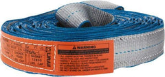 Lift-All - 16' Long x 2" Wide, 6,400 Lb Vertical Capacity, 2 Ply, Polyester Web Sling - 5,000 Lb Choker Capacity, Silver (Color) - Americas Industrial Supply