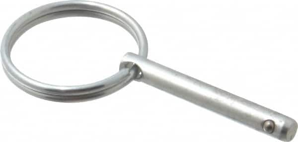 Gibraltar - 3/16" Pin Diam, 1-3/16" Long, Zinc Plated Steel Ball Lock Hitch Pin - 1" Usable Length - Americas Industrial Supply
